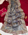 Heavy Embroidered Work Sattin Silk Saree