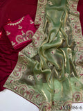 Heavy Embroidered Work Sattin Silk Saree