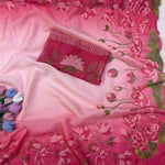 Tebby Silk With Floral Print & Katdana Handwork