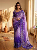 Tebby Silk With Floral Print & Katdana Handwork