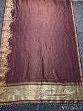 Pure Shimmer Tissue Handwork Saree