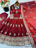 Beautifull Fendy Silk With Sequience Work Gown
