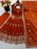 Beautifull Fendy Silk With Sequience Work Gown