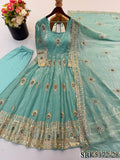 Beautifull Fendy Silk With Sequience Work Gown