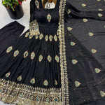 Beautifull Fendy Silk With Sequience Work Gown