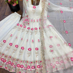 Beautifull Fendy Silk With Embroidery Work Gown