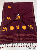 Trending Pure Loom Cotton With Handmade Dana Pallu Saree