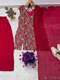Special Wear Georgette Embroidery Work Top Plazzo