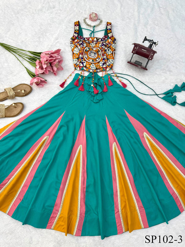Navratri Special Reyon With Lagdi Patta Work Lehenga