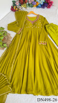 Pink Color Faux Georgette Hand Work Gown