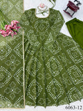 Faux Georgette Anarkali Suit with Digital Print & Mirror Work