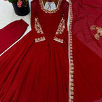 Fox Georgette Gown with Embroidery, Sequin & Moti Work