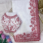Soft Tebby Silk Saree with Sequin & Thread Embroidery Work