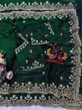 Soft Two-Tone Space Silk Saree with Sequin & Zari Embroidery Work