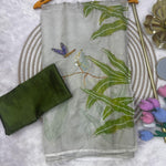 Soft Tebby Silk Saree with Beautiful Katdana Handwork