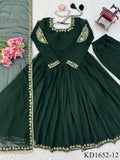 Faux Georgette Gown Set with Thread & Sequin Work