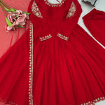 Faux Georgette Gown Set with Thread & Sequin Work