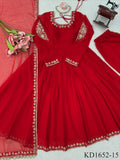 Faux Georgette Gown Set with Thread & Sequin Work