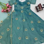 Salsa Silk Gown with Thread, Sequin & Stone Work