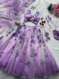 Pure Organza Silk Lehenga Set with Digital Print & 8mtr Flair