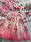 Pure Organza Silk Lehenga Set with Digital Print & 8mtr Flair