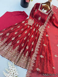 Fendy Silk Gown with Sequin Embroidery & Full Flair Dupatta