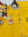 Pure Blooming Georgette Embroidered Gown with Micro Silk Pant & Sequins Dupatta