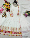 Pure Blooming Georgette Embroidered Gown with Micro Silk Pant & Sequins Dupatta
