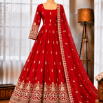 Fendy Silk Gown with Sequin Embroidery & Dupatta
