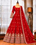 Fendy Silk Gown with Sequin Embroidery & Dupatta