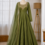 French Embroidered Gown Suit Set