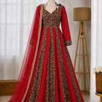 Blooming Georgette Embroidered Gown Suit Set