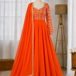 Georgette Sequence Embroidered Gown Suit Set