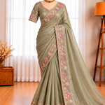 Premium Dola Silk Saree with Multicolor Sequin & Coding Work