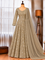 Heavy Fendi Crush Gown with Sequin Embroidery & Lace Dupatta