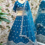 Faux Georgette Lehenga with Embroidered Choli and Dupatta