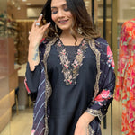 Viscose Rayon With Three Quarter Sleeves And Solid Pattern Top Pent