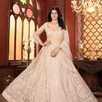 Net Embroidery Sequence Design Work With Canan And Canvas Flair Lehenga Choli