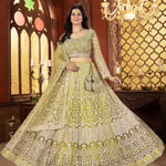 Net Embroidery Sequence Design Work With Cancan And Canvas Lehenga