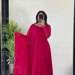 Heavy Blooming Foux Gorgette Umbrella Flair With MIcro Cotton Gown