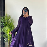 Heavy Blooming Foux Gorgette Umbrella Flair With MIcro Cotton Gown