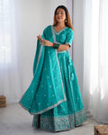 WOMEN'S PREMIUM QUALITY SHIMMER SILK SEQUENCE WORK LEHENGA CHOLI