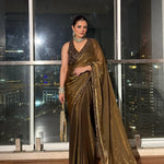Pure Space Silk Sequence And Zari Work Saree