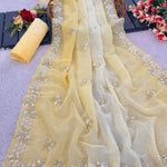 Primium Pixel Crush Cutdana And Moti Sequence Work Saree
