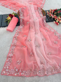 Primium Pixel Crush Cutdana And Moti Sequence Work Saree