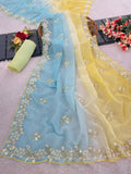 Primium Pixel Crush Cutdana And Moti Sequence Work Saree