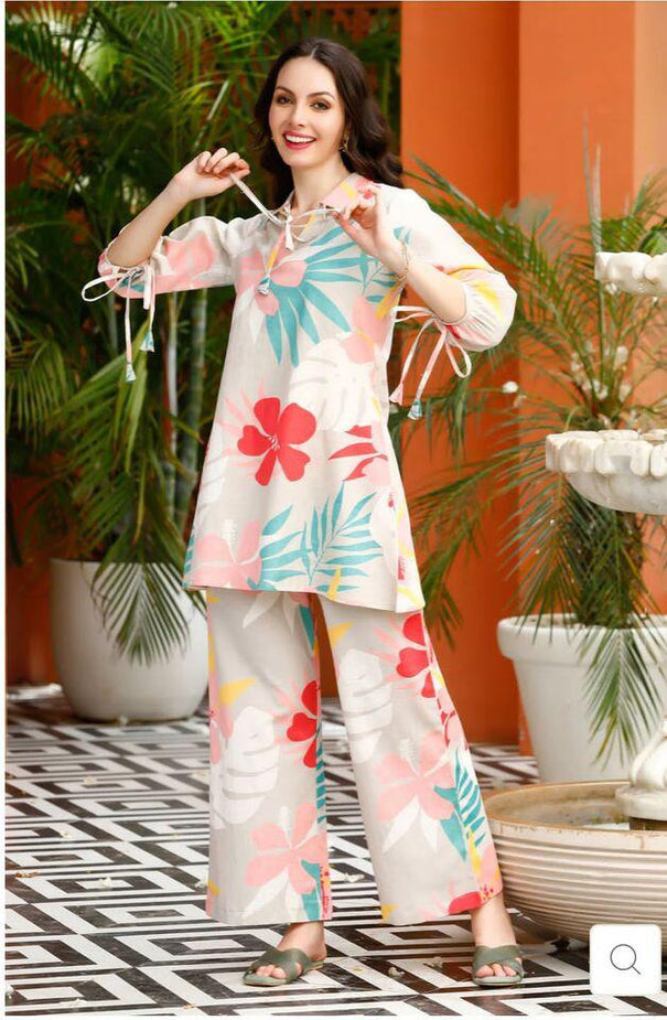 Summer Wear With Cotton Blend Co-ord Set