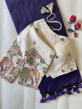 Khadi Cotton Tasselse Border Saree