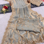Rich Wear Space Silk With Coding Work Saree