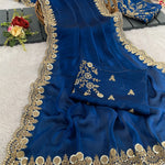 Rich Wear Space Silk With Coding Work Saree